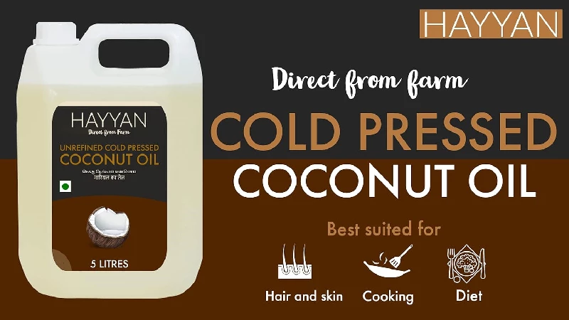 HAYYAN Cold Pressed Coconut Oil, 5 L-5.webp